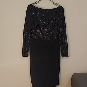 Ralph Lauren Black Sequined Jersey Dress